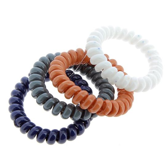 Elastiques scoubidou 4 couleurs bleu gris beige et blanc