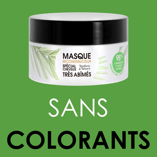 Masque reconstructeur cheveux très abîmés Gamme Nature,  Masque reconstructeur cheveux très abîmés Gamme Nature