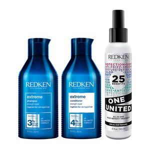 Trio fortifiant miracle pour cheveux cassants Extreme One United,  Trio fortifiant miracle pour cheveux cassants Extreme One United