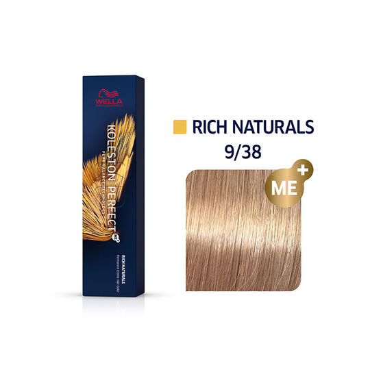 Coloration permanente Koleston Perfect Me+ 9/38 blond très clair doré perlé