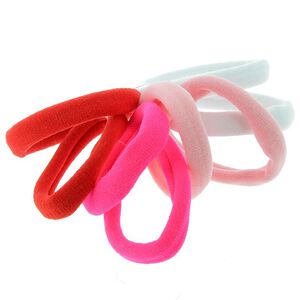 Lot &eacute;lastiques mousse blanc rose rouge