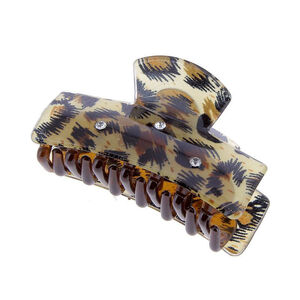 Pince croco léopard 3 strass,  Pince croco léopard 3 strass