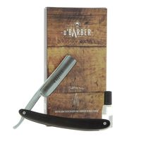 Rasoir coupe-chou manche en bois d'&eacute;b&egrave;ne lame acier extra dur O'Barber