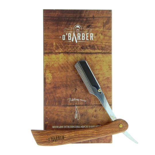 Rasoir manche en bois naturel à lame interchangeable O'Barber