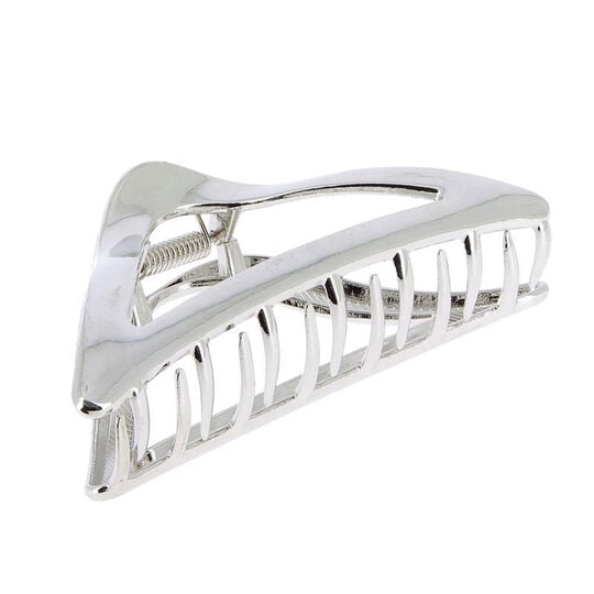 Pince croco métallique triangulaire argenté