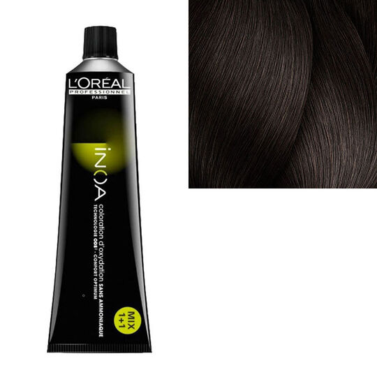 Inoa Coloration sans ammoniaque 5.18 ch&acirc;tain clair cendr&eacute; mocca