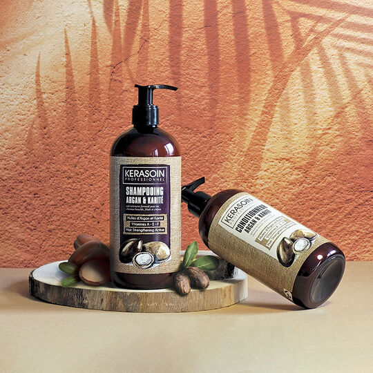 Conditionneur cheveux boucl&eacute;s fris&eacute;s Argan & Karit&eacute;