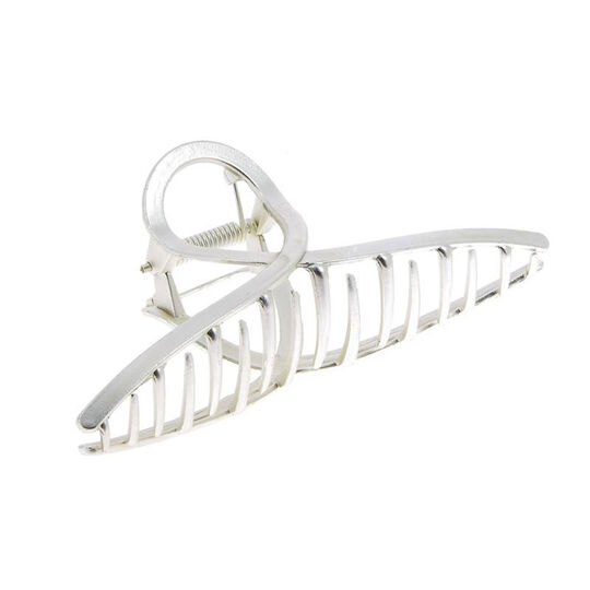 Pince croco m&eacute;tallique infini argent mat