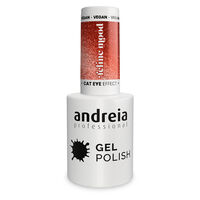 Vernis semi permanent Cat Eye Effect rouge avec des reflets rouges