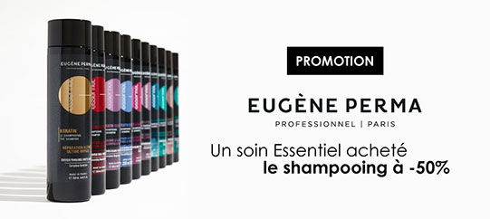 Pour l'achat d'un soin Essentiel par Eugène Perma, bénéficiez de 50% de réduction sur le shampooing !