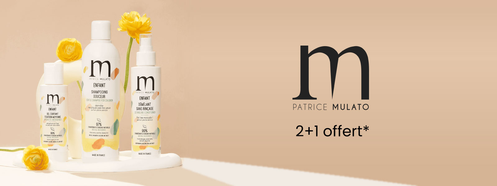 En Septembre, profitez d'un produit offert pour l'achat de 2 produits de la gamme enfant de chez Patrice Mulato à La Boutique du Coiffeur !*