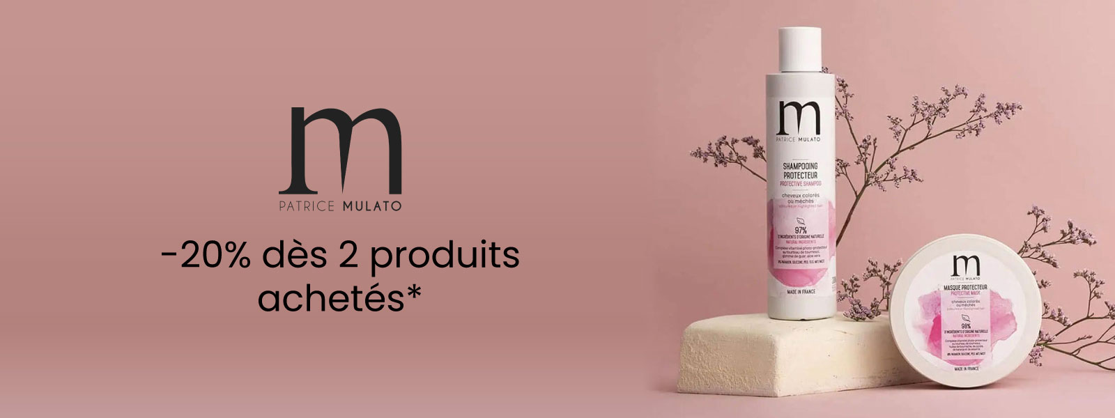 Profitez de -20% dès 2 produits achetés des gammes traitants de Patrice Mulato.
