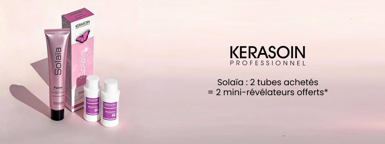 2 tubes achetés = 2 mini-révélateurs offerts* pour 2 tubes achetés de coloration Solaïa ! 2 tubes achetés = 2 mini-révélateurs offerts* pour 2 tubes achetés de coloration Solaïa !