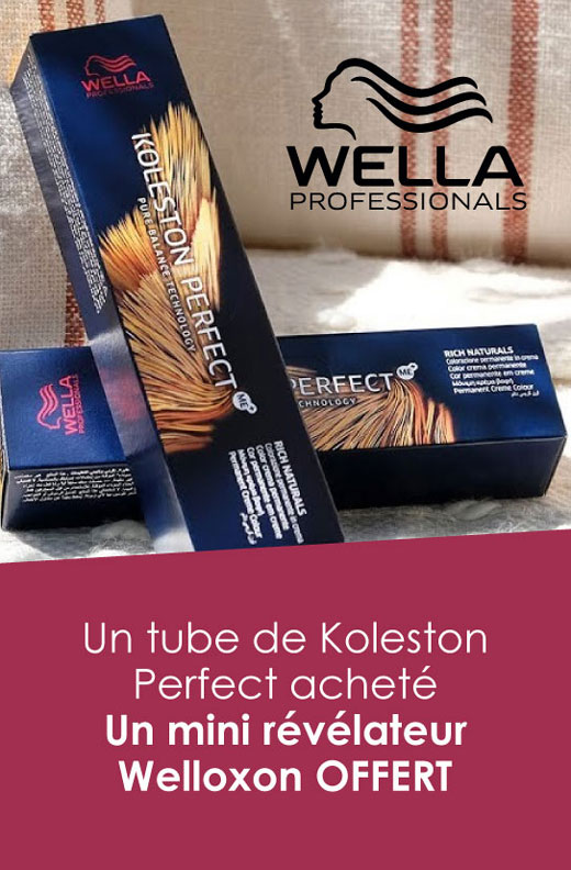 Profitez de l'offre Wella Professionnals, obtenez pour l'achat d'un tube de Koleston Perfect votre mini révélateur Welloxon offert au choix !